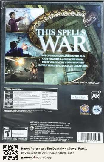 Harry Potter and the Deathly Hallows: Part 1 Computer, France box back