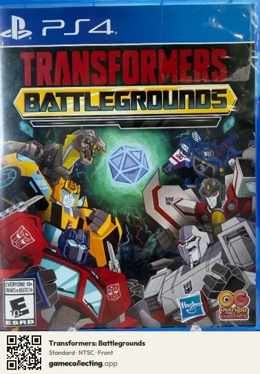 Transformers: Battlegrounds PlayStation 4, NTSC box front