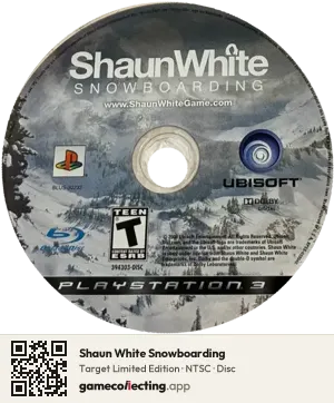 Shaun White Snowboarding PlayStation 3, NTSC disc