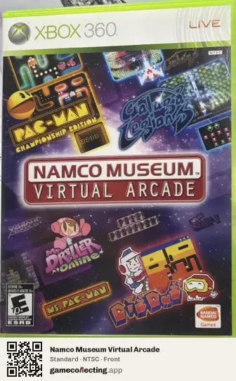 Namco Museum Virtual Arcade Xbox 360, NTSC box front
