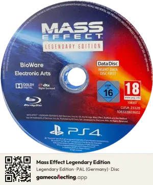 Mass Effect Legendary Edition PlayStation 4, PAL disc