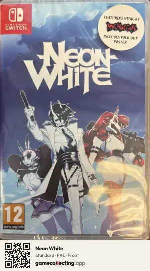 Neon White Nintendo Switch, PAL box front