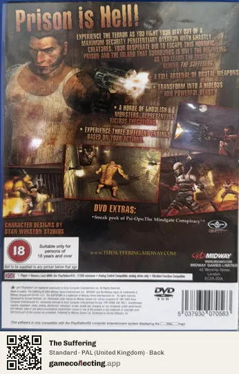 The Suffering PlayStation 2, United Kingdom box back