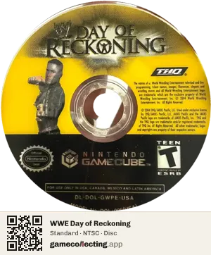 WWE Day of Reckoning Nintendo GameCube, NTSC disc
