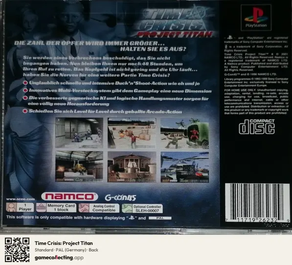 Time Crisis: Project Titan PlayStation, Germany box back