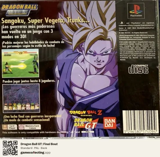 Dragon Ball GT: Final Bout PlayStation, PAL box back
