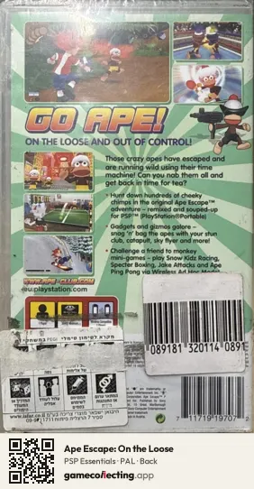 Ape Escape: On the Loose PlayStation Portable, PAL box back