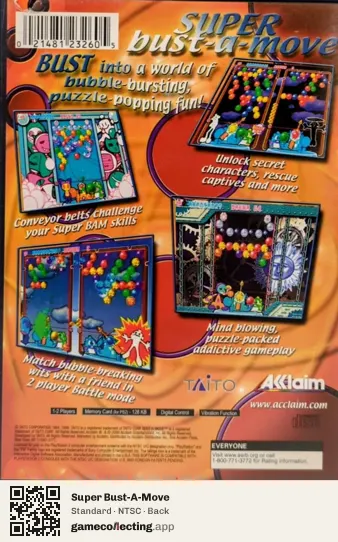 Super Bust-A-Move PlayStation 2, NTSC box back