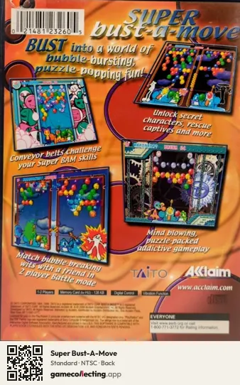 Super Bust-A-Move PlayStation 2, NTSC box back
