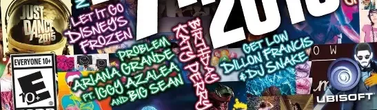 Just Dance 2015, the ESRB box on its front