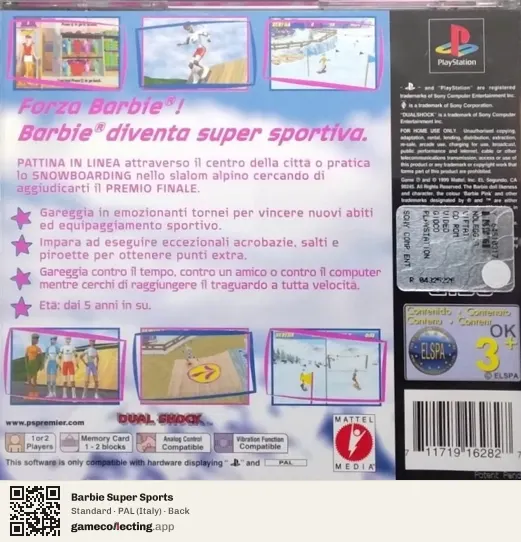 Barbie Super Sports PlayStation, Italy box back