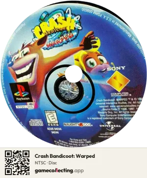 Crash Bandicoot: Warped PlayStation, NTSC disc