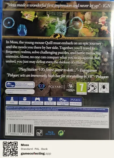Moss PlayStation 4, PAL box back