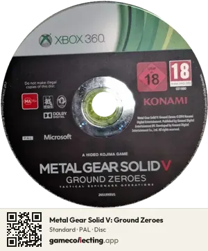 Metal Gear Solid V: Ground Zeroes Xbox 360, PAL disc