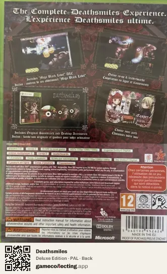 Deathsmiles Xbox 360, PAL box back