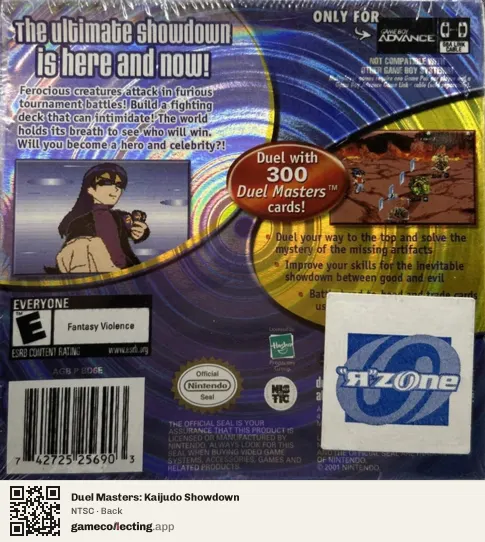 Duel Masters: Kaijudo Showdown Game Boy Advance, NTSC box back