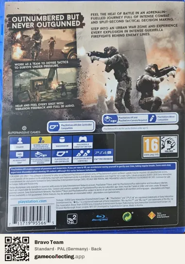 Bravo Team PlayStation 4, Germany box back