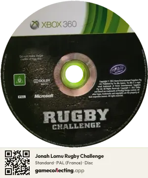 Jonah Lomu Rugby Challenge Xbox 360, PAL disc