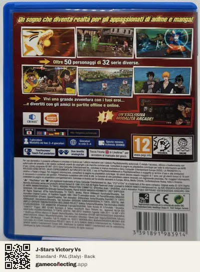 J-Stars Victory Vs PlayStation Vita, Italy box back