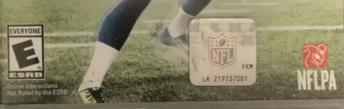 Madden NFL 15, the ESRB box on its front