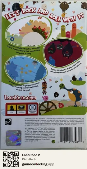 LocoRoco 2 PlayStation Portable, PAL box back