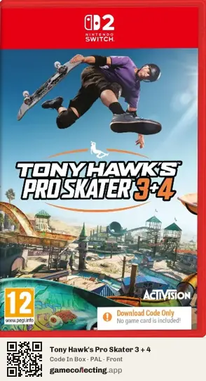 Tony Hawk's Pro Skater 3 + 4 Nintendo Switch 2, PAL box front