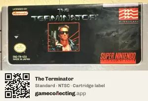 The Terminator Super Nintendo Entertainment System, NTSC cartridge label