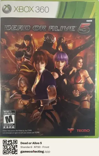 Dead or Alive 5 Xbox 360, NTSC box front