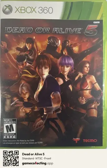Dead or Alive 5 Xbox 360, NTSC box front