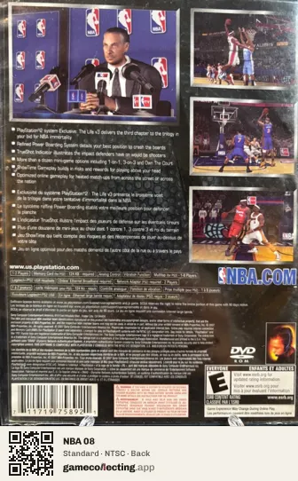 NBA 08 PlayStation 2, NTSC box back