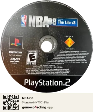 NBA 08 PlayStation 2, NTSC disc