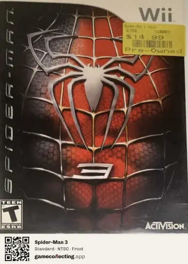 Spider-Man 3 Nintendo Wii, NTSC box front