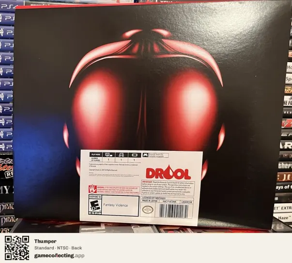 Thumper Nintendo Switch, NTSC box back