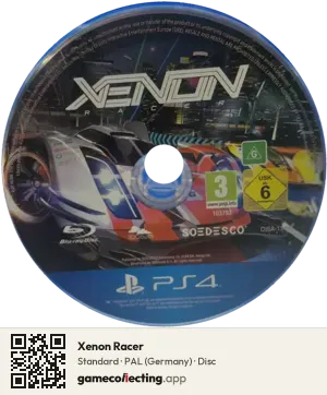 Xenon Racer PlayStation 4, PAL disc