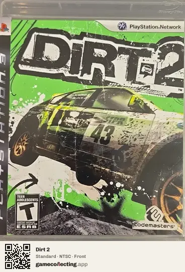 Dirt 2 PlayStation 3, NTSC box front