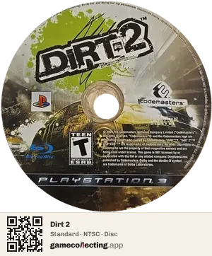 Dirt 2 PlayStation 3, NTSC disc