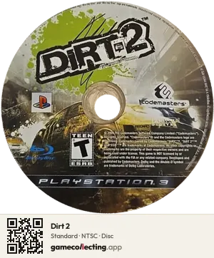Dirt 2 PlayStation 3, NTSC disc