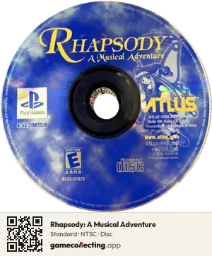 Rhapsody: A Musical Adventure PlayStation, NTSC disc