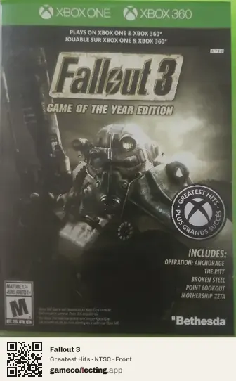 Fallout 3 Xbox 360, NTSC box front