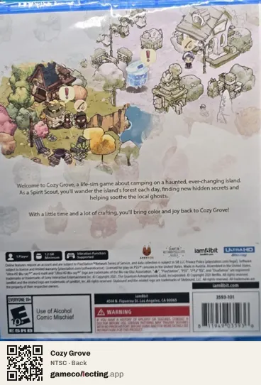 Cozy Grove PlayStation 5, NTSC box back