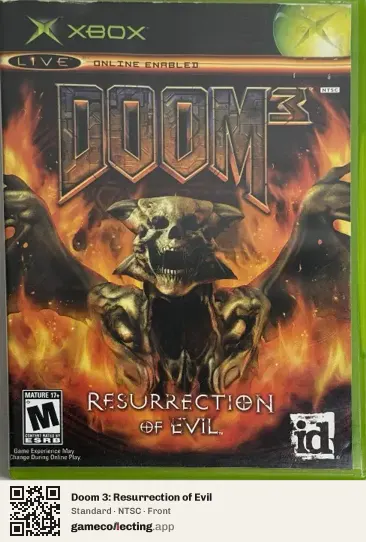 Doom 3: Resurrection of Evil Xbox, NTSC box front
