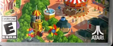 RollerCoaster Tycoon Adventures, the ESRB box on its front
