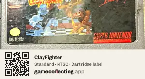 ClayFighter Super Nintendo Entertainment System, NTSC cartridge label