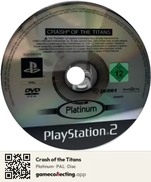 Crash of the Titans PlayStation 2, PAL disc