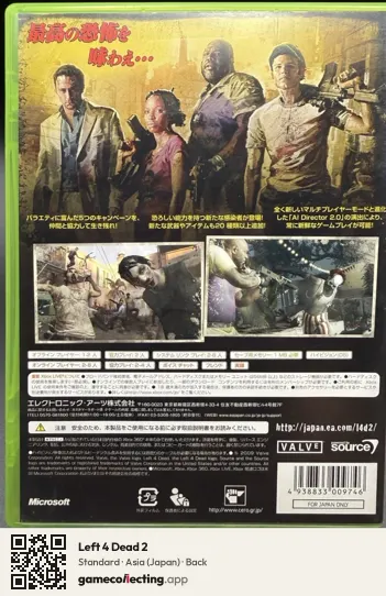 Left 4 Dead 2 Xbox 360, Asia box back