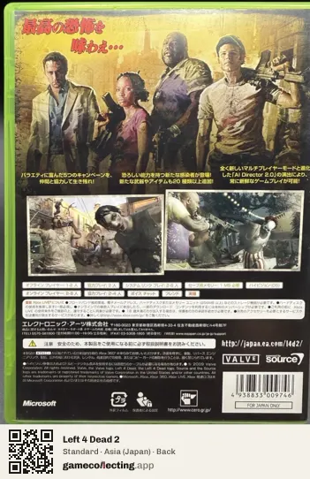 Left 4 Dead 2 Xbox 360, Asia box back