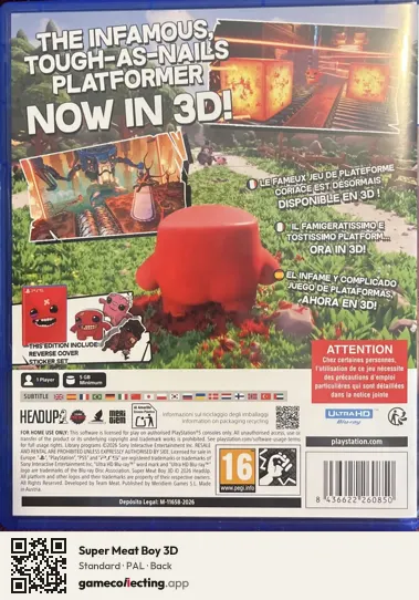 Super Meat Boy 3D PlayStation 5, PAL box back