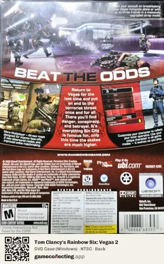 Tom Clancy's Rainbow Six: Vegas 2 Computer, NTSC box back