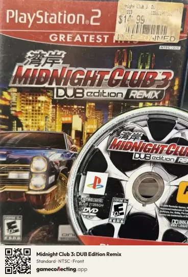 Midnight Club 3: DUB Edition Remix PlayStation 2, NTSC box front