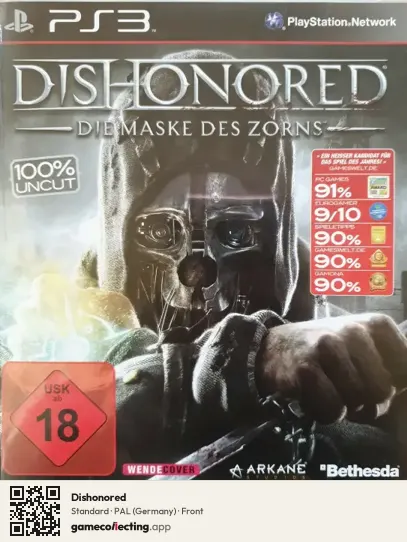 Dishonored PlayStation 3, Germany box front